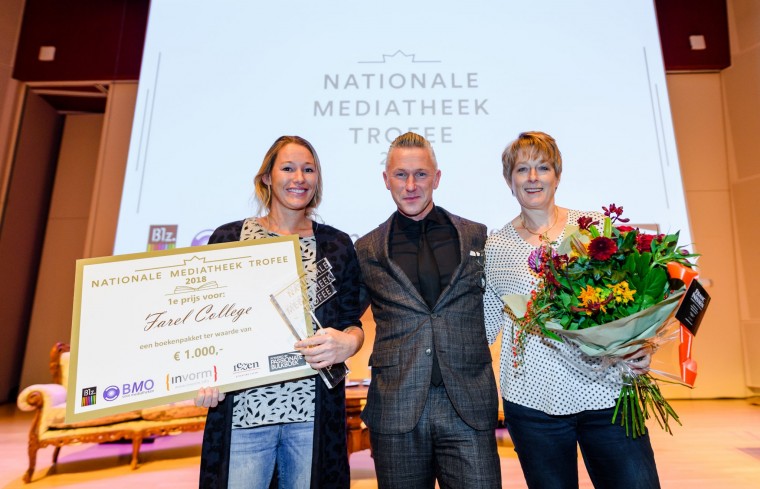Winnaar Nationale Mediatheek Trofee 2018 Farel College Amersfoort